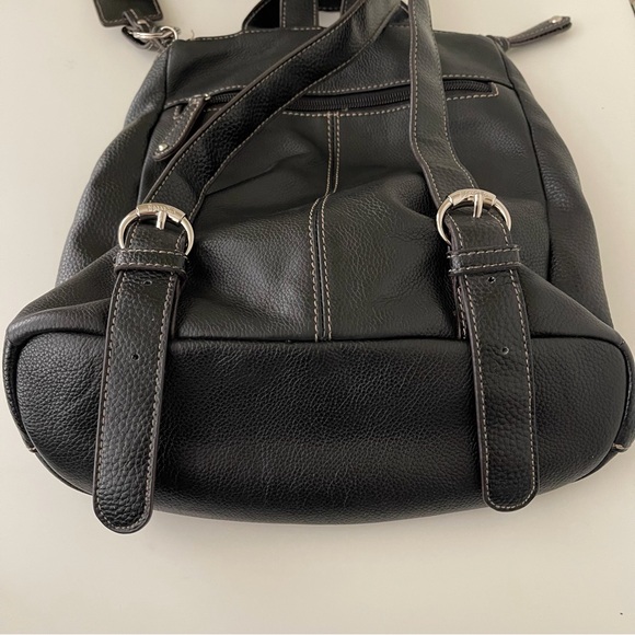 Tignanello Backpack Handbag Purse Leather Black - Picture 9 of 16